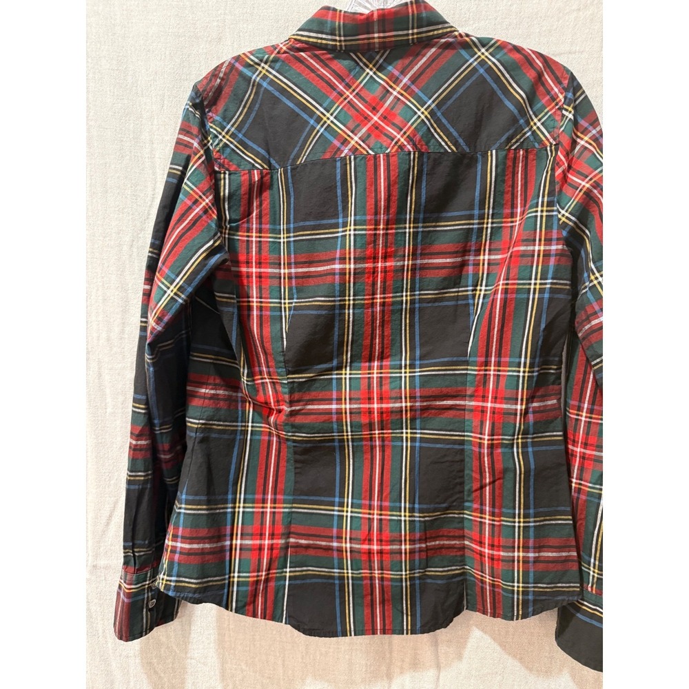 J.Crew Womens Shirt Stewart Plaid Tartan Red Green Preppy Academia Heritage/8 - Picture 8 of 9